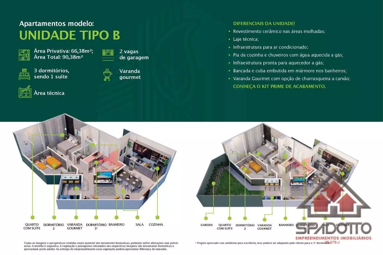 APARTAMENTO, 3 qtos (1 st).